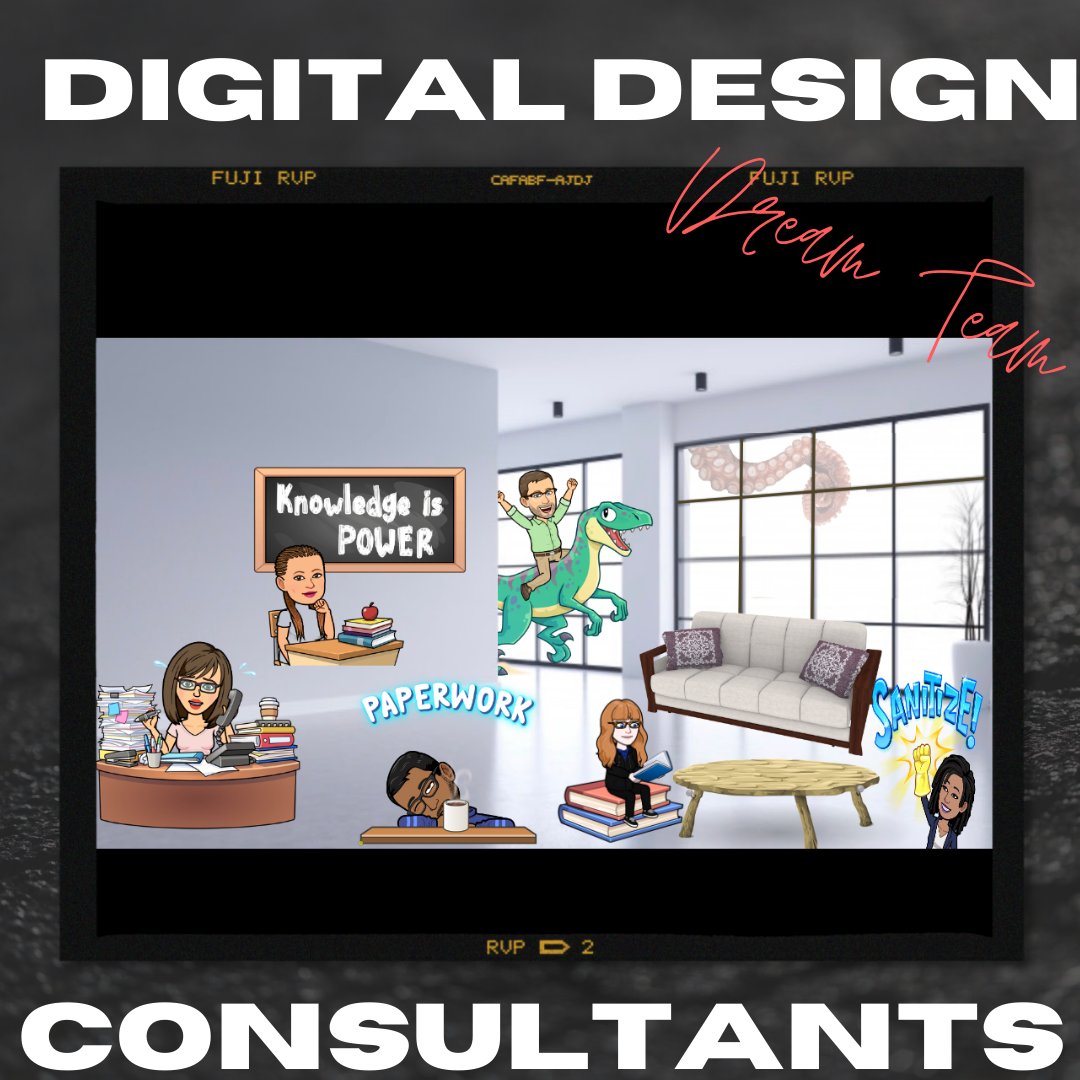 Msbjonesclass's tweet photo. I enjoyed creating this #bitmoji scene with my @AliefTech consulting team! A great way to break the ice and wrap up "A Day at The Office". I'm honored to work with some brilliant leaders of digital design๐ We're ready๐ @MrsLexiLiu @kofclubs @laneishadavis @geneva_browning https://t.co/pdnNq7IdB1