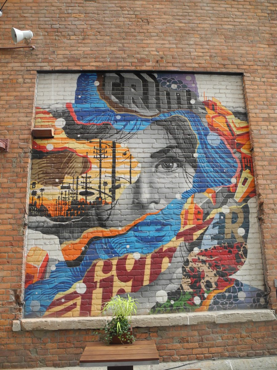 The afternoon was a guided walking tour, including some of the fantastic murals in Detroit. The guide was a local attorney, and very good, although the inclusion of his rather nondescript office was a little odd. Anyway, it all deserved following up with a very deep pan pizza.