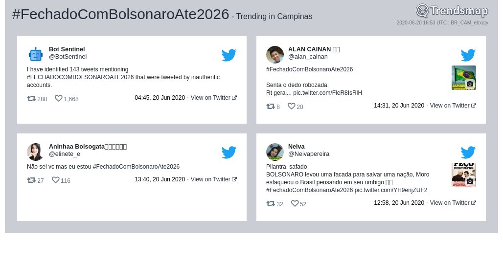 TrendsCampinas's tweet photo. #fechadocombolsonaroate2026 é tendência em #Campinas

https://t.co/dNi7bPAm9D https://t.co/GR80DoI1yp