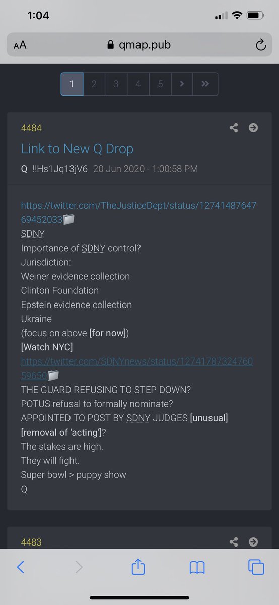 After the election in hopes that the Dems win the election. Q is saying this position is vital because major criminal investigations involving Clinton foundation, Weiner laptop, Epstein, Ukraine scandal, and much more are being run out of SD of NY. Q reminding us that