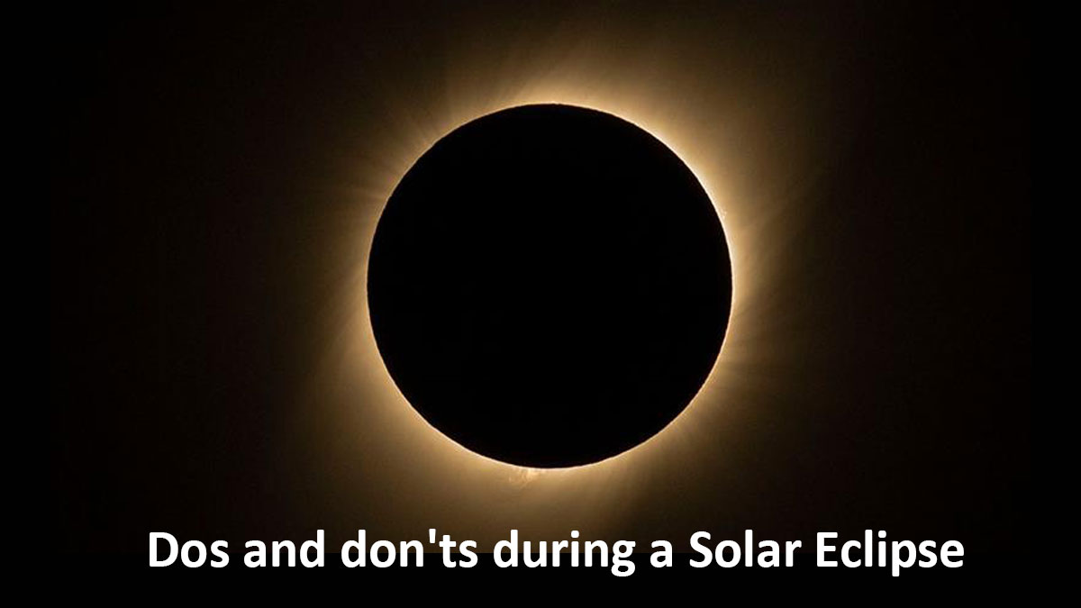 Dos and don'ts during a Solar Eclipse

bit.ly/3ejWawH

#21stJuneSolarEclipseDosAndDonts 
@SSRFINC 
<a href="/hjsdrpingale/">DrCharudatta pingale</a> 
<a href="/HinduJagrutiOrg/">HinduJagrutiOrg</a>