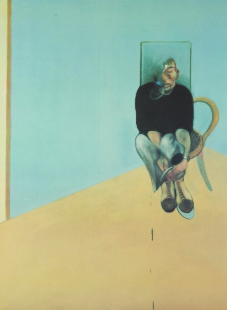 Later works have more upbeat colouring & transcendental visions. Study for a Portrait with Bird in Flight (1980), Triptych Panel (1982), Study for Self-Portrait (1982) & Triptych (1983)