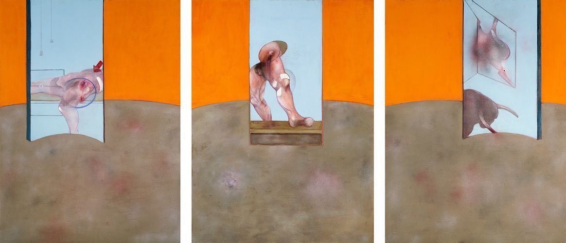 By the late 1980s figures dissolve in a kinder way & devastation is more subtle. Painting March (1985), Study from the Human Body (1986), Study from the Male Body (1986) & Triptych (1987)