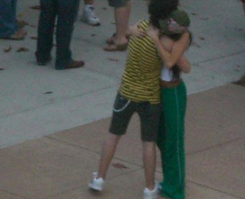 April 27, 2007: Miley and Nick spent time together while filming the Disney Channel Games concert in Florida