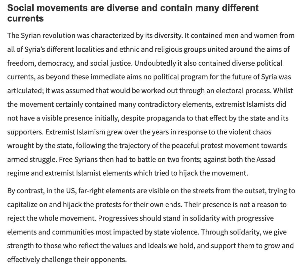 Absolutely crucial reading here by  @LeilaShami regarding lessons from other social movements about what's going on wrt Boogs, militia "support/defense" of protests, and what to do about it. I can't recommend this highly enough. /10 https://newpol.org/the-us-protests-lessons-from-syria/