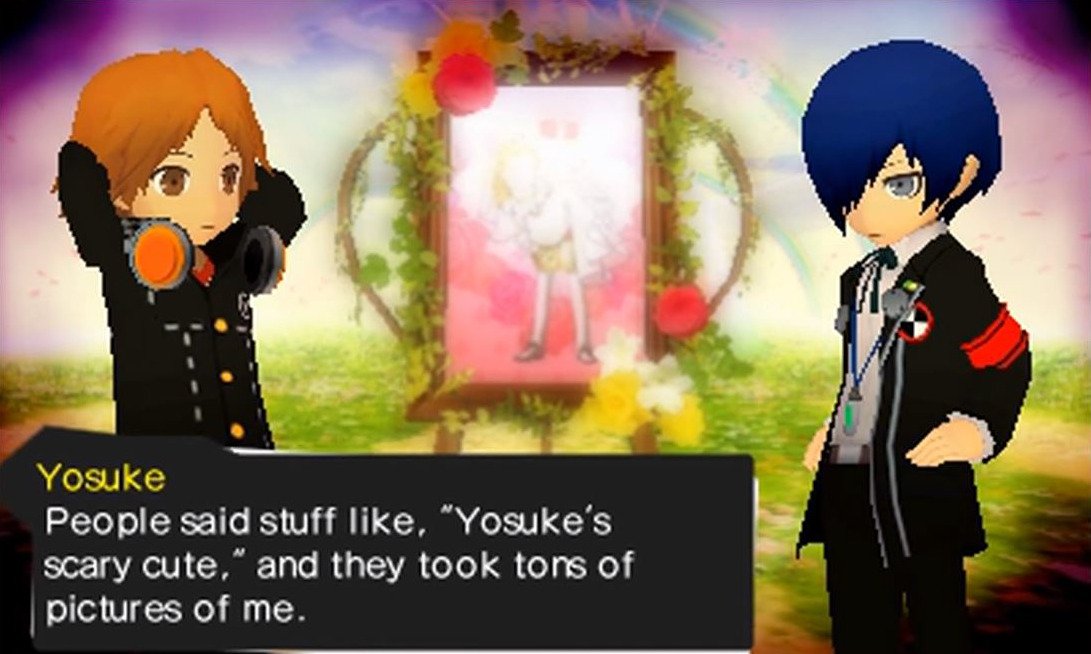 –struggling with internalized homophobia, especially with the evidence of his scrapped romance route & confession lines and the way he acts in post-p4 material (ie. persona q where he admits he likes the attention he got while crossdressing–