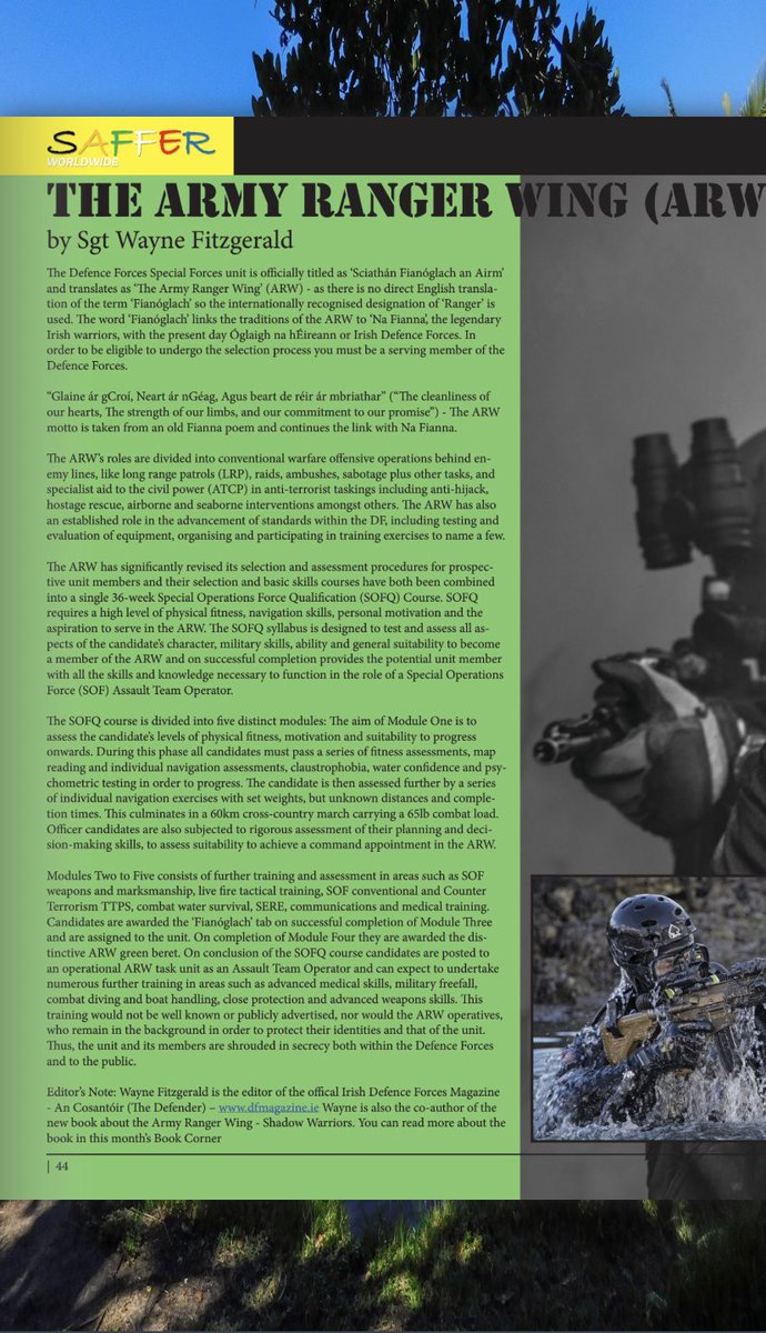 kforfitz_Wayne's tweet image. I’d like to bring a great magazine to your attention #SAFFER Worldwide for South Africans around the globe. This issue features a book review of #ShadowWarriors &amp;amp; there’s article on the #IrishArmy #RangerWing #ARW - please feel free to submit a poem/article to @SafferWorldwide