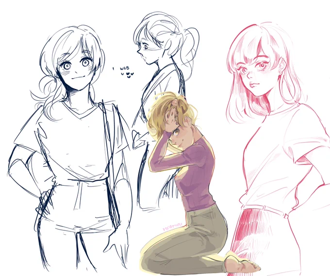 I don't have much WIPs since I cleared up my files recently? but here are some stuff I managed to salvage (studies, thumbnails and sketch)!
Thank you for the tag bee and @grimteas ? https://t.co/a3kZPqCZ6I 