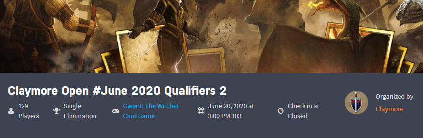 ClaymoreGWENT's tweet photo. Second qualifiers of "Claymore Open #June 2020" is finished!
🎗️Winners:
DragonBL17
@archifrolov
@moretopgames
CintrianLion
Statistics:
129 participants registered
93 passed the check-in and took part in the tournament
About matches 91 were played
The tournament lasted 5 hours https://t.co/CpicXWGMLq