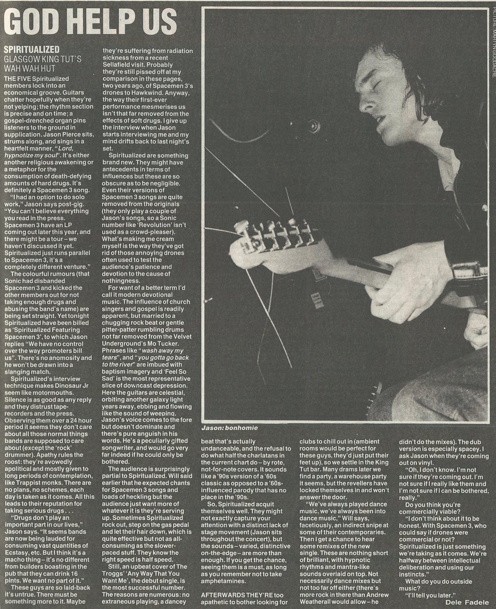 ...also in the live reviews Dele Fadele went to see Spiritualized at King Tut's