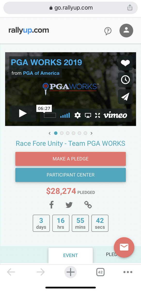 jeehaeda's tweet photo. Current tally of the two teams: 
@pgaworks: $28k
@LPGAGirlsGolf: $37k

$65k in just 4 days of active fundraising. We just announced #raceforeunity on Tuesday evening!!! 

It’s not too late to donate or ride/work out. We will keep these @rallyup pages open throughout the wknd! https://t.co/sVrUIY0V44