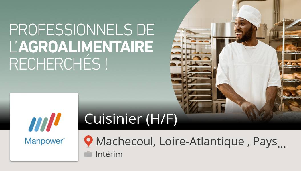 #ManpowerFrance recherche un(e) #Cuisinier (H/F) Machecoul, Loire-Atlantique , Pays de..., postulez dès maintenant! #job workfor.us/manpowerfrance…