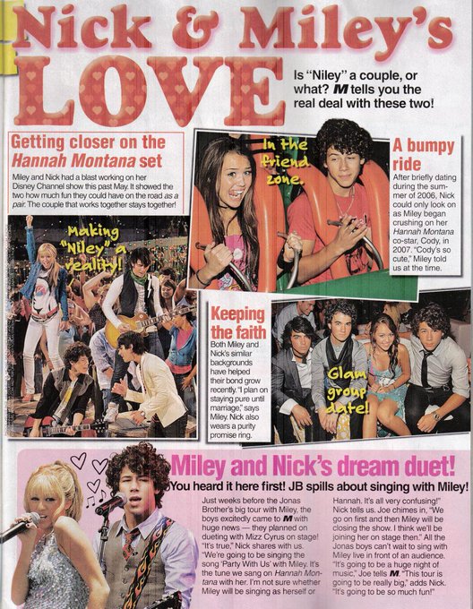 “The Untold Story behind Nick & Miley’s LOVE” published in M Magazine [December 2007]