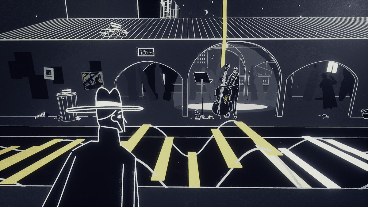 Genesis Noir ( @GenesisNoirGame): Cosmic noir love triangle that's somewhere between experimental music animation projects and interactive comic books:  https://store.steampowered.com/app/735290/Genesis_Noir/