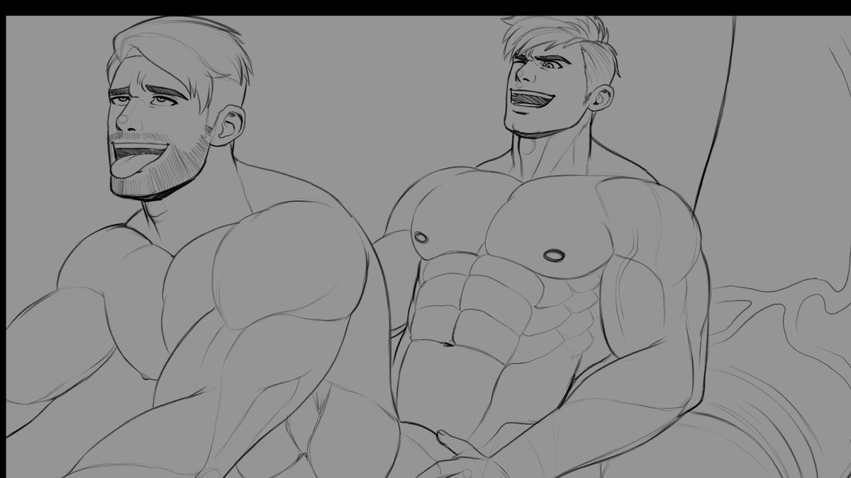 Sketches for this months Stardew Valley comic. #bara #yaoi http://patreon.c...