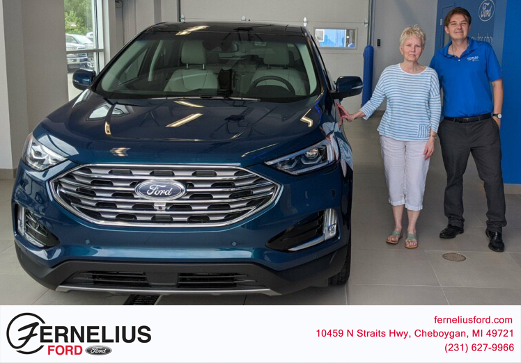 FerneliusFord's tweet photo. Congratulations to Kay Kalis on her new lease upgrade to a 2020 Ford Edge. We want to thank you for your continued business and for being apart of the Fernelius Family. Jordan and the rest of the team hope you enjoy your new ride. https://t.co/kTy29eGfjF