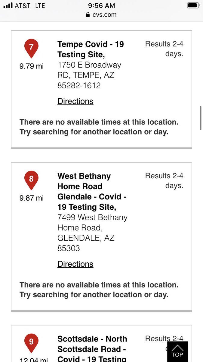 -Yesterday & today, all the time slots for CVS testing sites within 30 miles of me are full. There are no walk-ins for COVID tests at CVS. (Also, CVS says you have too have to be legal resident of state you're being tested in -- was going to try to get by as technically a DCer)