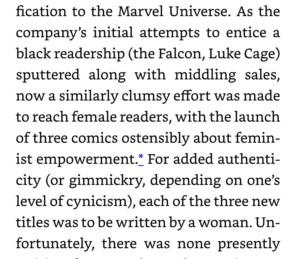 Marvel set the tone for its deep commitment to diversity in 1972, hiring a bunch of random wives with no writing experience for its feminist empowerment line