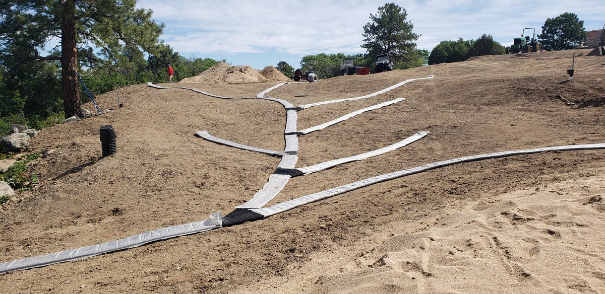 Good stuff happening out on the Crags. Irrigation installation has been completed, satellite is wired and operational, last sections of drainage are being installed.<a href="/CC_CastlePines/">CCCP</a>