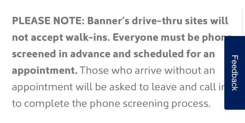 I was told by the friendly woman at the counter at the Banner Urgent Care in downtown Phoenix that my best option was to wait until Monday when Banner Health's drive-thru operation at the state fairgrounds opens back up. To note, there are no walk-ins at fairgrounds: