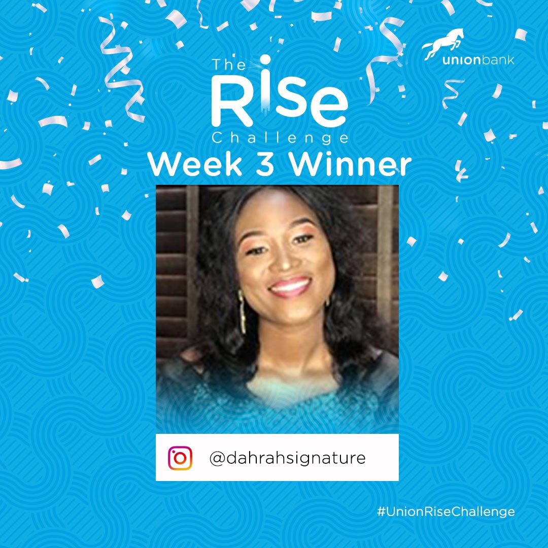 UNIONBANK_NG's tweet photo. Meet our week 3 #UnionRiseChallenge stars! People defying several odds to rise above challenges.
Congratulations:
Kehinde Adebiyi
Madaki Adang
Caleb Iwuoha
Blessing Akpan
Gift Udoh
Babatunde Onakoya
Taiwo Akande
Sylvia Ehirim
Oluwadara Aderoju
Emmanuel Chiemezie https://t.co/O4x2CNO1VQ