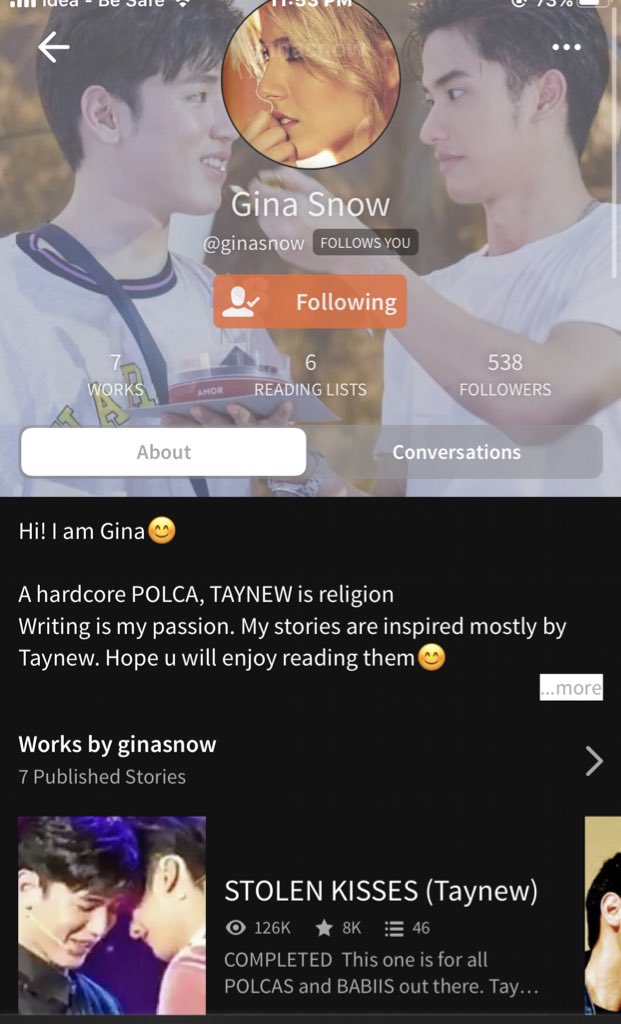 My fav and my babe Gina has so many TayNew ffs on wattapad please check out here https://my.w.tt/o36iLizHt7&nbsp;