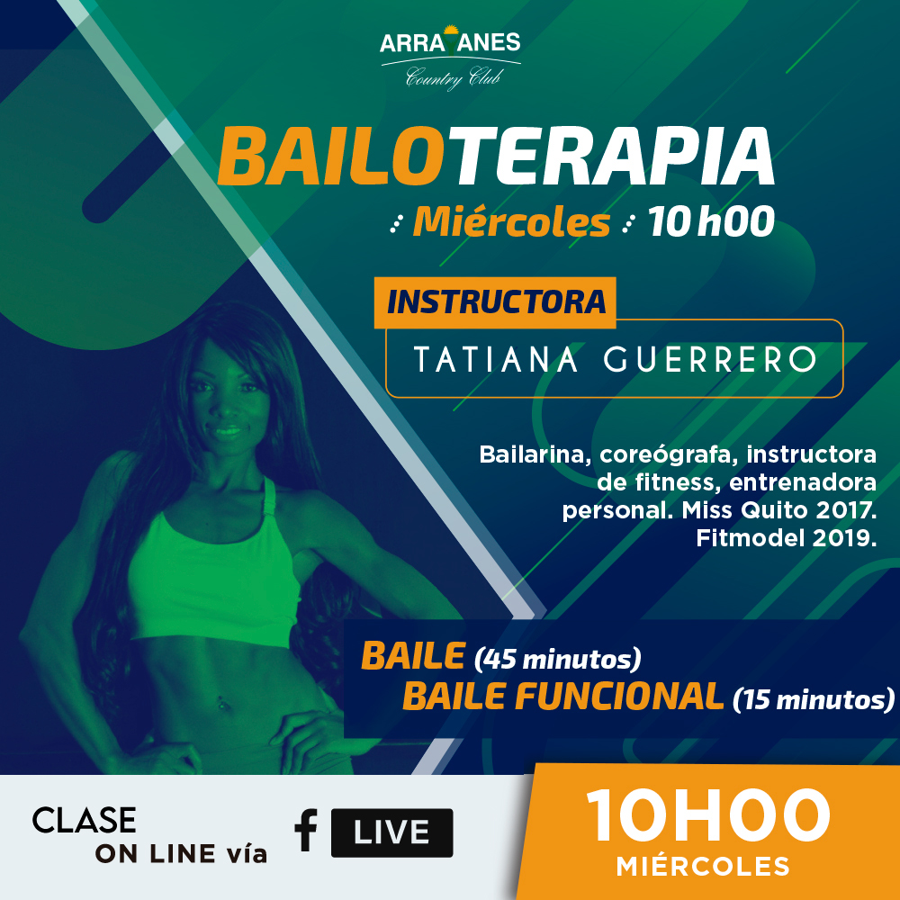 ArrayanesEC's tweet photo. Este miércoles 24 de junio usted y su familia podrán participar de la clase de baile con Tatiana Guerrero.

No se la pierda a partir de las 10H00 por nuestra cuenta de Facebook @ArayanesEc.

#YoSoyArrayanes #YoAmoArrayanes #BienvenidosDeVuelta https://t.co/K0AiyFVTr6