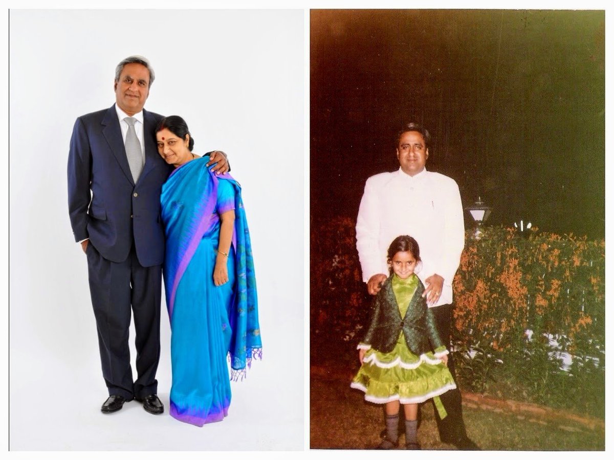 Thank you Ma @SushmaSwaraj. You chose the best father for me @governorswaraj. #HappyFathersDay