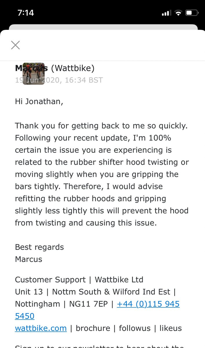 jonjsu's tweet image. @wattbike Really poor. Essentially a fault on your atom bikes you clearly know about. But don’t worry just don’t grip the handle bar! Very disappointed with this, love my bike but not when it jumps from gear X- 22!!! Whenever it likes. How about you fix the fitting. #fixtheissue