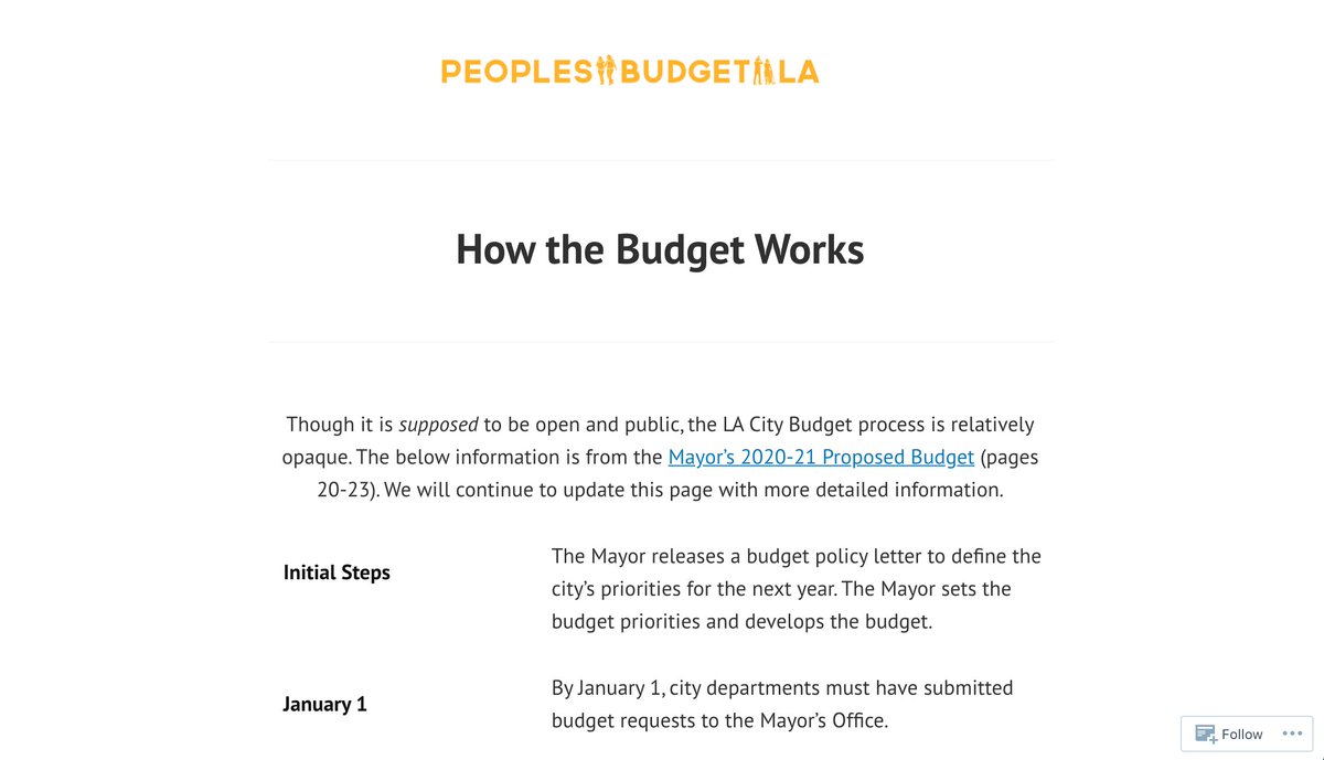 This year, City Council did not approve or reject the Mayor’s budget in time, per our City Charter. When this happens, the Mayor’s budget goes into effect by default on July 1.  http://peoplesbudgetla.com/howbudgetworks 