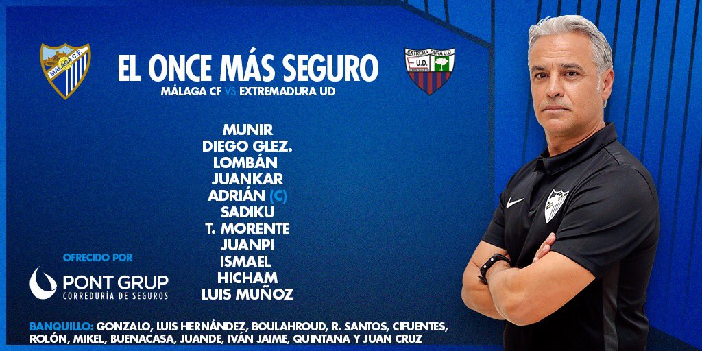 ¡Ya tenemos #ElOnceMásSeguro para el #MálagaExtremadura! 💪

Ofrecido por <a href="/pontgrup/">Pont Grup</a> 

#VolverEsGanar