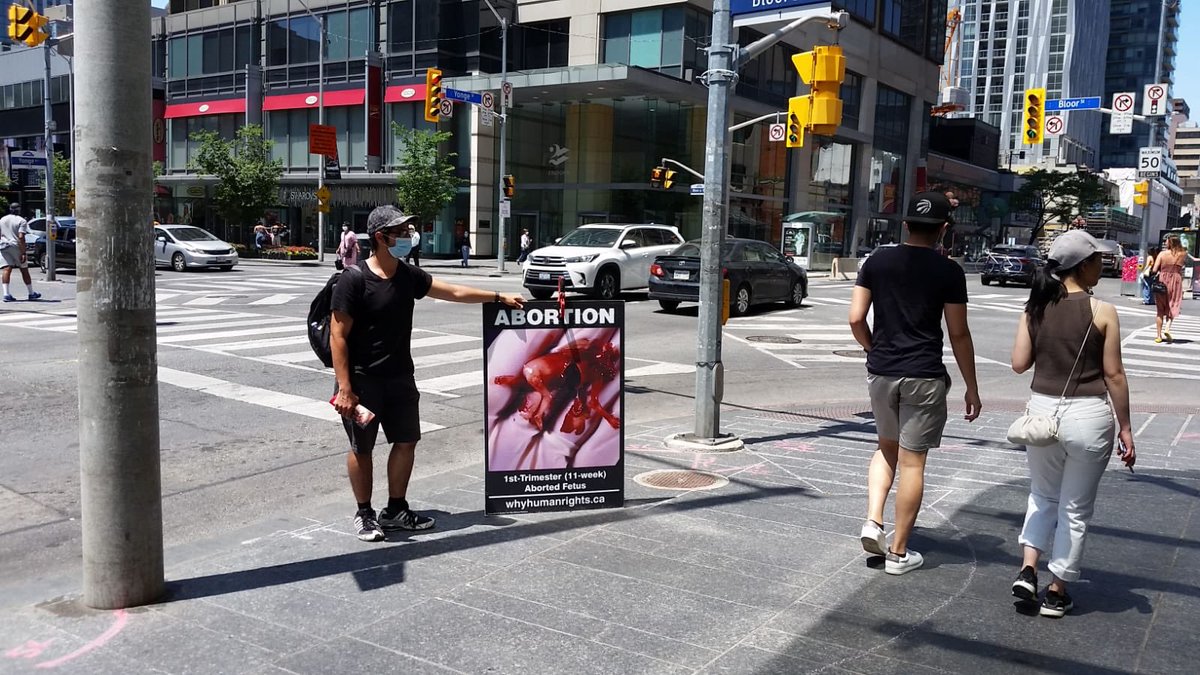 endthekillingTO's tweet photo. Physical distance ✔️ Conversations about abortion ✔️ Changing hearts and minds ✔️✔️ #prolife https://t.co/7ceJuFrssy