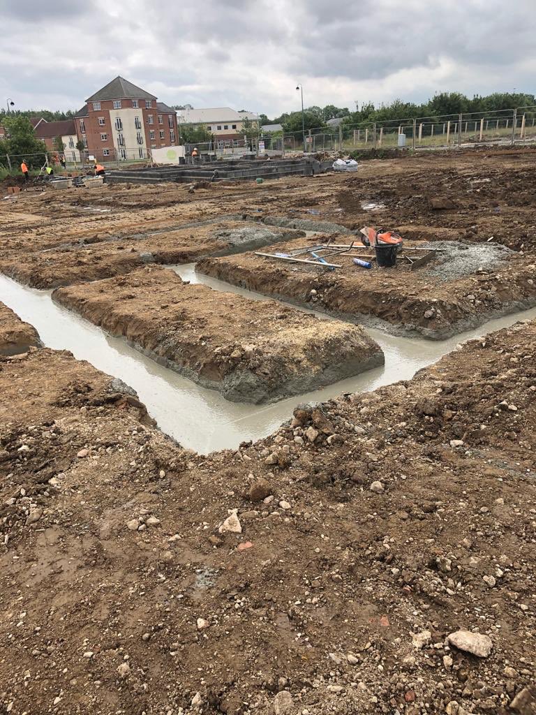 SydVarley's tweet photo. Another four footings ready for block work at West Park, Darlington. #groundworks #concreting #footings https://t.co/PuyXV2drBh