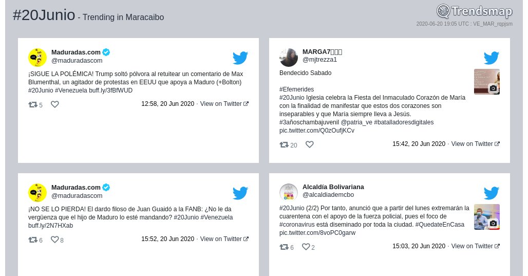 TrendsMaracaibo's tweet photo. #20junio es ahora una tendencia en #Maracaibo

https://t.co/W7vtXZ2xLC https://t.co/PwF50bYmbn