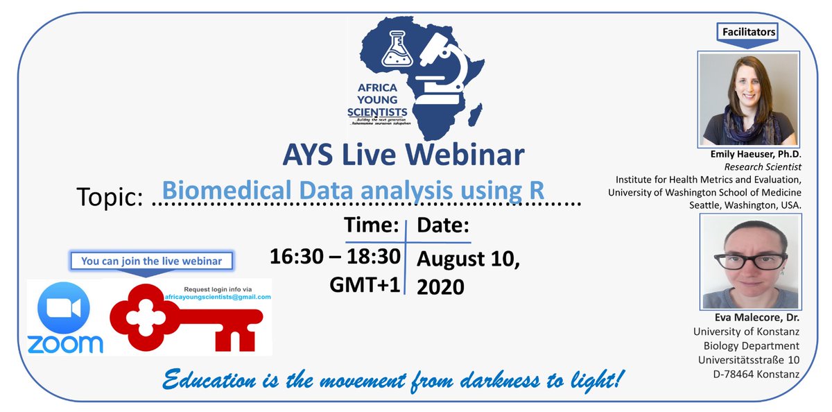 Here comes #AYS most anticipated live webinar.
<a href="/Africayoungsci1/">@Africayoungsci1</a> @ibroSecretariat <a href="/SONAorg/">SONA</a> <a href="/SciComNigeria/">Science Comm Hub Nigeria</a> <a href="/AASciences/">African Academy of Sciences</a> <a href="/AminAbdulbasit/">Abdulbasit Amin</a> <a href="/mahmoudbukar/">Mahmoud Bukar Maina PhD FRSA</a> <a href="/mujittaphane/">Mujittapha U. Sirajo, Ph.D</a>