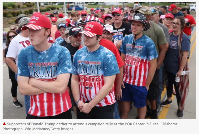 Six members of the #Trump campaign team that went to #Tulsa in advance of tonight's event have been withdrawn -- tested #COVID19 positive. The Campaign says no problem.

nytimes.com/reuters/2020/0…