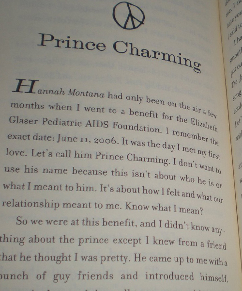 March 3, 2009: Miley Cyrus’ book “Miles To Go” was released. She wrote an entire chapter about Nick (aka “Prince Charming”) and continued to discuss their relationship throughout the rest of the book.