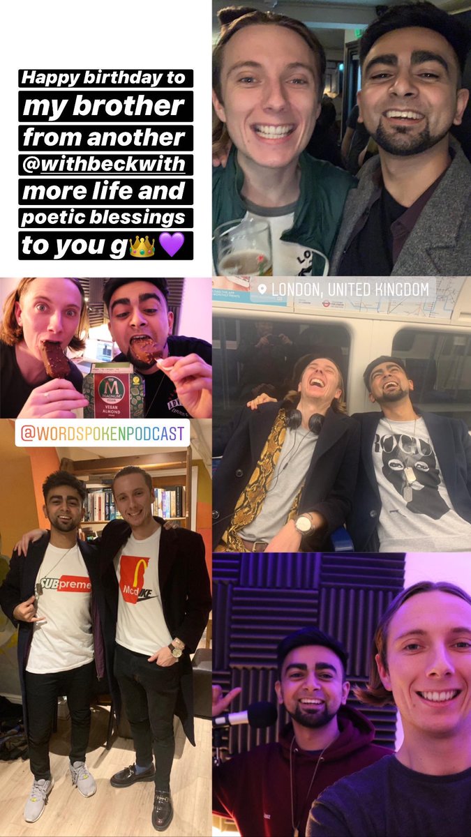 Happy birthday to the <a href="/WordSpokenPod/">Word Spoken</a> founder and my brother <a href="/BeckwithHenry/">Henry Beckwith</a> 🥳 Here’s to another year of more mems and repping @blackscore_ merch all the way👊🏽💜