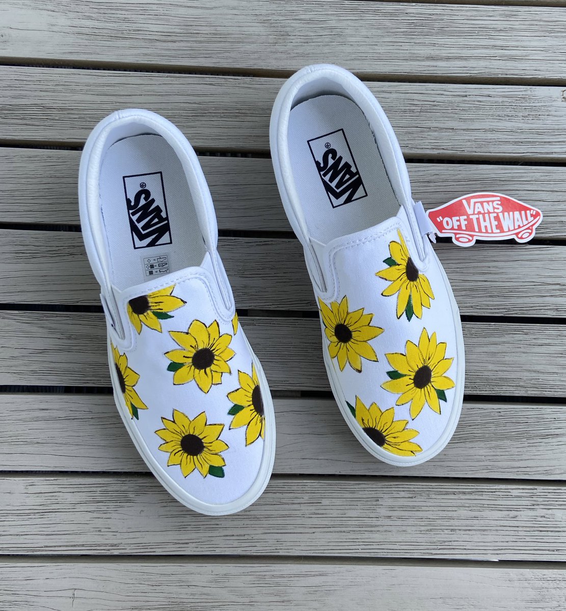 Sunflower Vans! 🌻 Message me if you want a pair of your own!