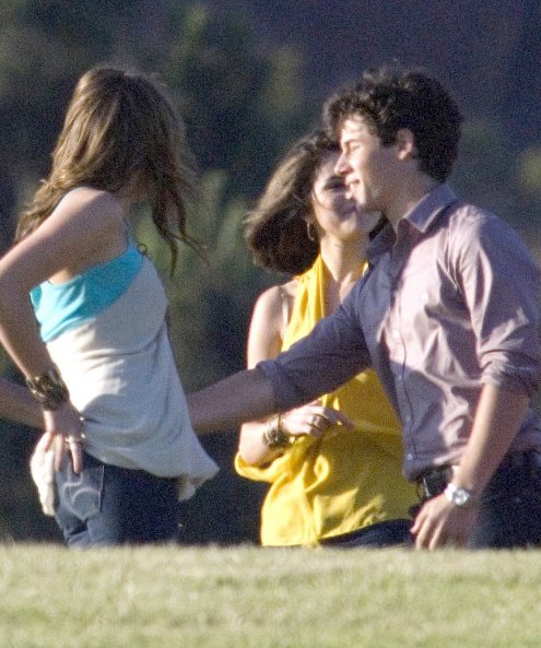June 6, 2009: Miley Cyrus, Selena Gomez, Demi Lovato, on the Jonas Brothers filmed the music video for “Send It On”.