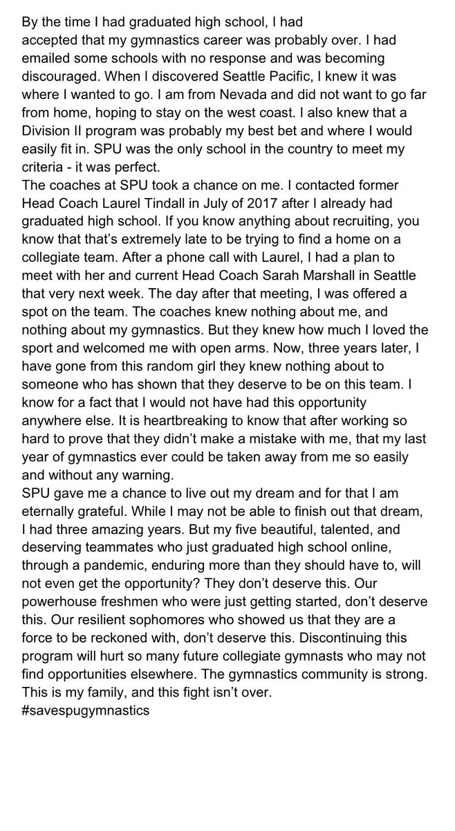 From rising senior Jadacie Durst:
#savespugymnastics