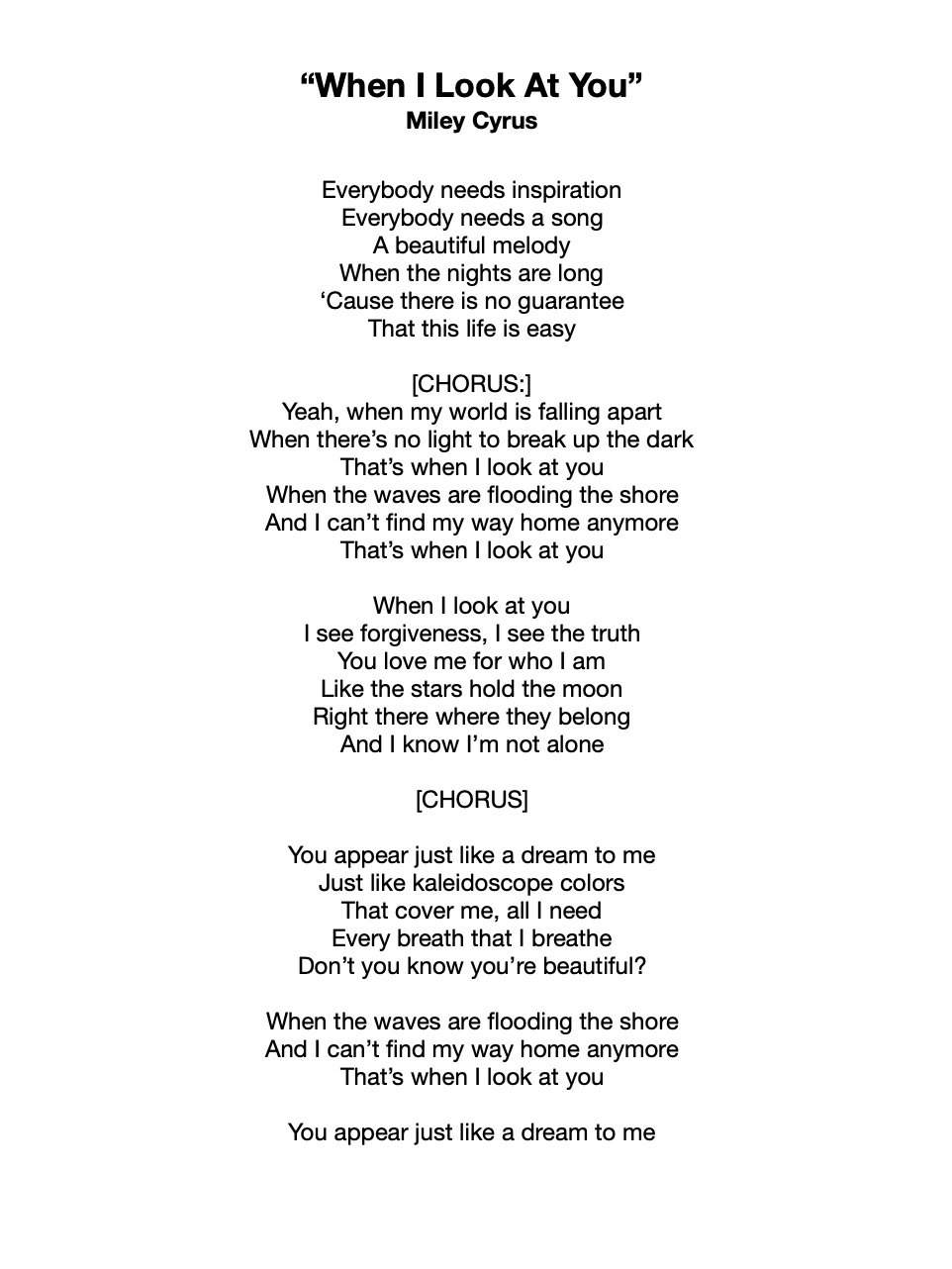 Niley Timeline August 28 09 Miley S The Time Of Our Lives Ep Was Released And Featured Several Songs Related To Nick Including When I Look At You A Cover Of
