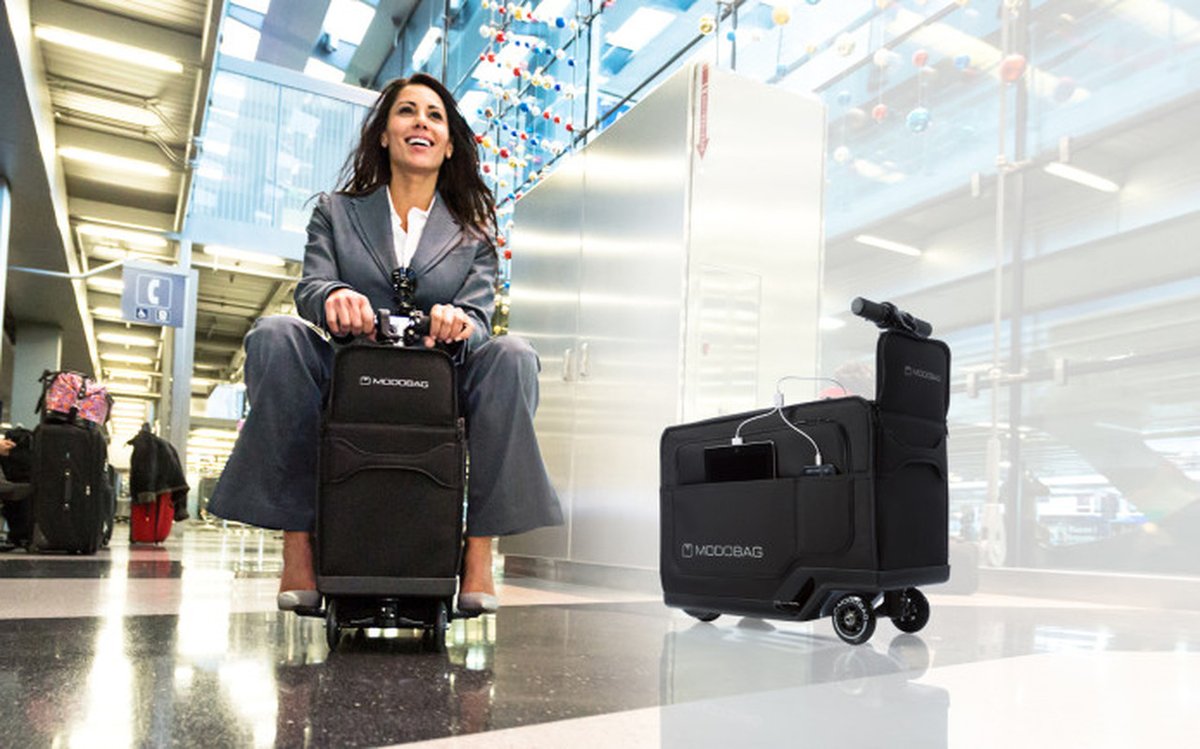 ElectrifyExpo's tweet image. Combine your love of travel and electric vehicles with the #Modobag, the rideable  #luggage with 6 mi. of range and a top speed of 7 MPH. It’s weirdly practical, kinda goofy, and lots more fun than hauling luggage through the airport!

#electrifyexpo #emobility #micromobility