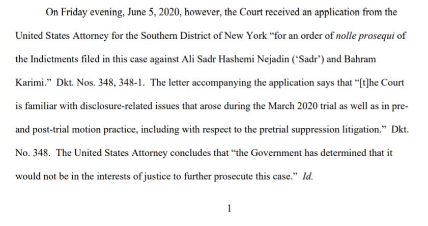 Apparently the judge caught SDNY prosecutors withholding Brady evidence, blocking some evidence & striking the testimony of a government witness in the case.Where the Swamp protecting their own from disclosure?I think so...And Judge Alison J. Nathan wants to know!