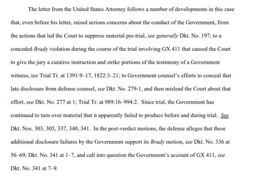 Apparently the judge caught SDNY prosecutors withholding Brady evidence, blocking some evidence & striking the testimony of a government witness in the case.Where the Swamp protecting their own from disclosure?I think so...And Judge Alison J. Nathan wants to know!