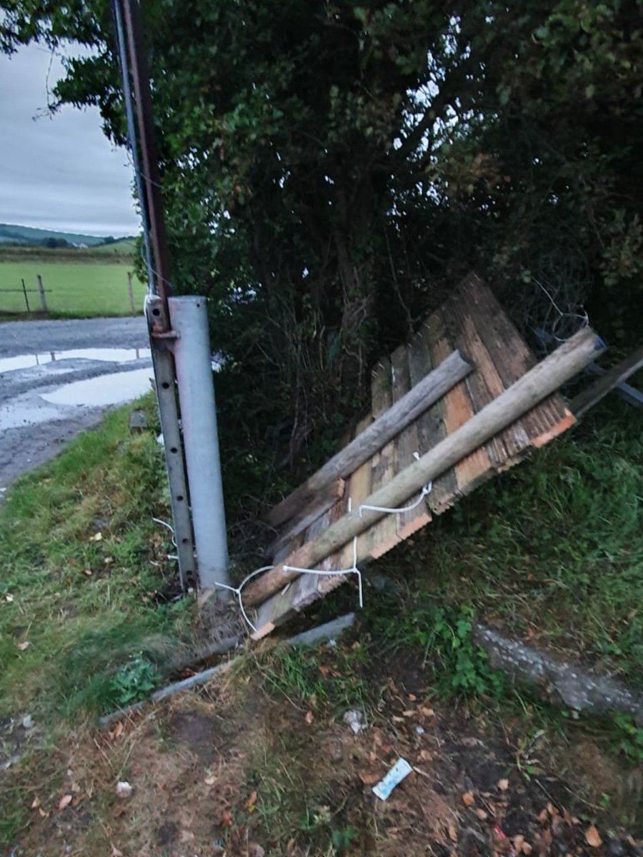 Once again vandals have broken into our property tonight by ripping back the fence next to our gates.....