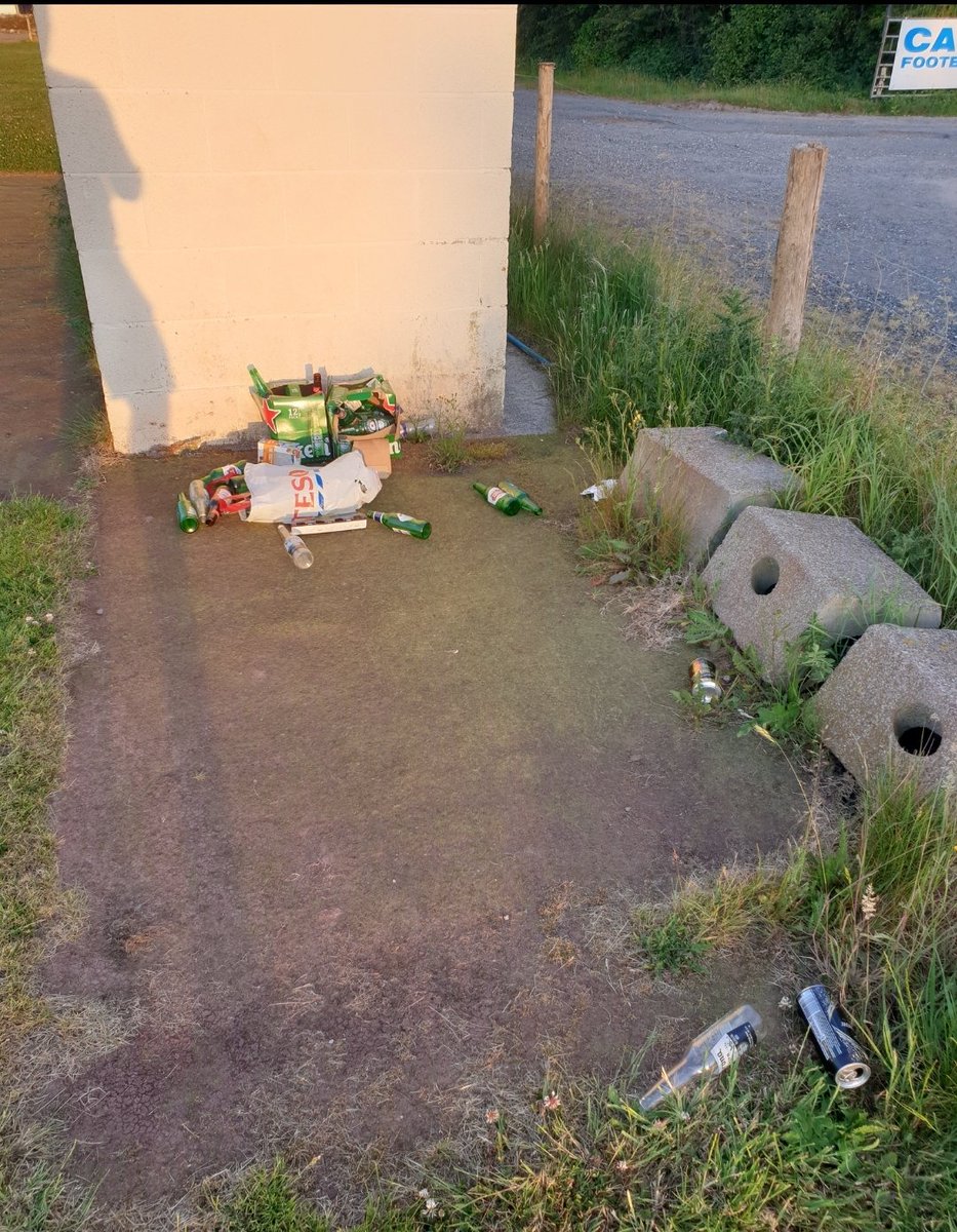 Only this time, they haven't played football on our pitch, then drank themselves stupid leaving cans and bottles strewn all over the pitch....