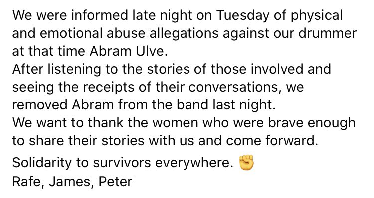 Abram Ulve is no longer in INSVRGENCE.