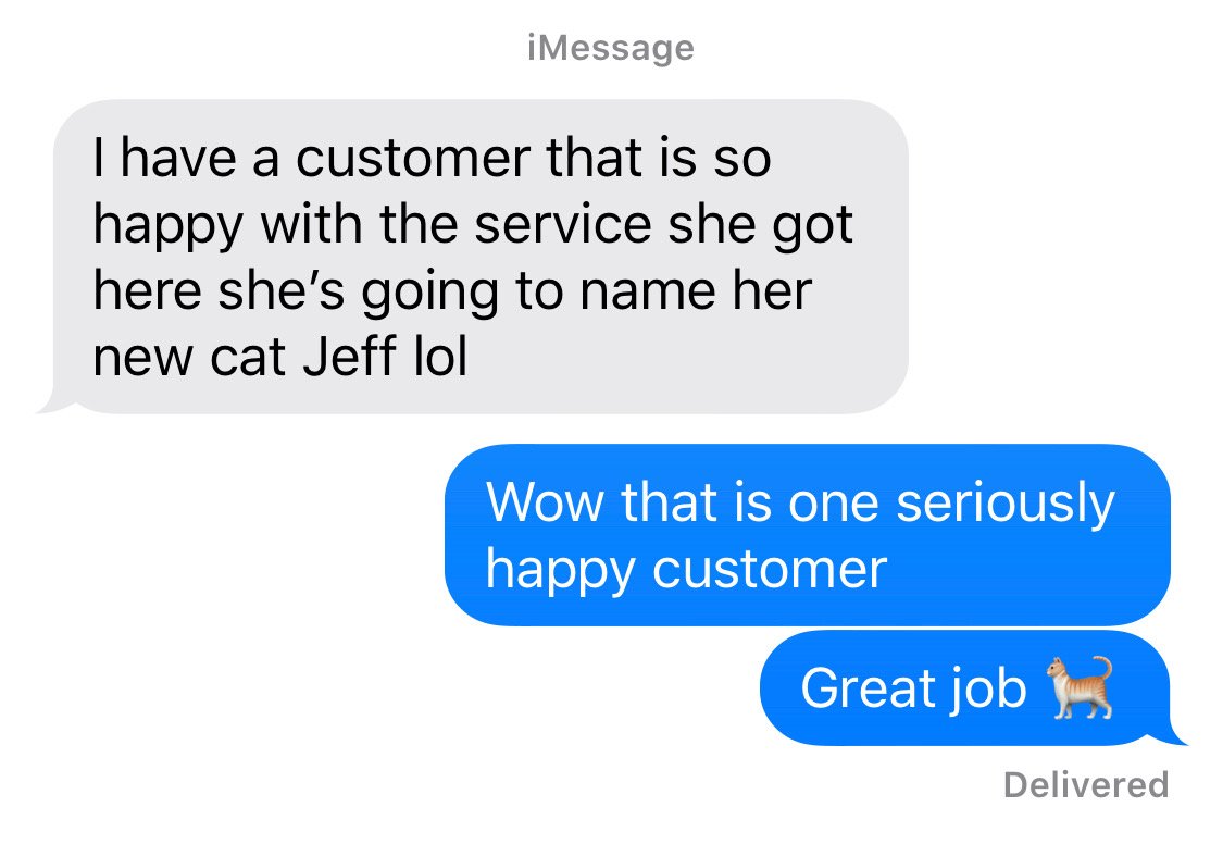 Shout out to Jeff in Port Orchard and his new namesake 😆 #customersatisfaction #PNWTakeover