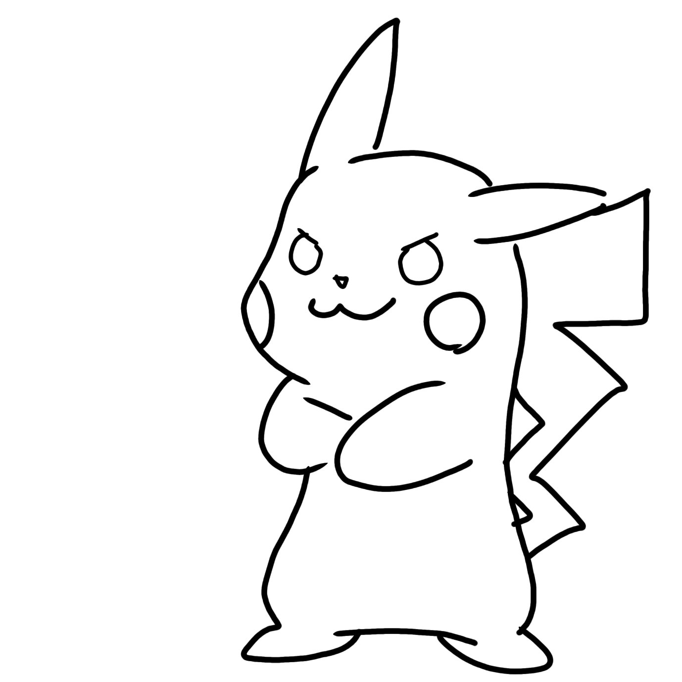 ギガマック ３分イラストチャレンジ ピカチュウ編 なかなか良い感じ いつもの事だが下書きはのんびりやってしまう傾向があり 色塗りになるとバタバタするというお約束の展開 自分あるある ピカチュウ ポケモン Pikachu イラスト イラスト